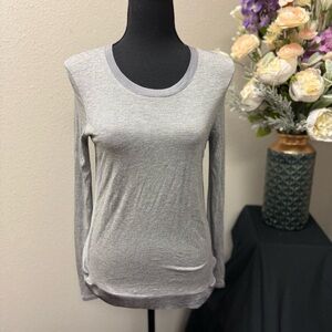 ZARA W&B Gray Lightweight Knit Long Sleeve Tee - Size S
